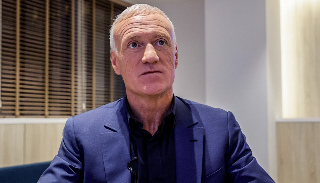 Avec Didier Deschamps après le JT de TF1